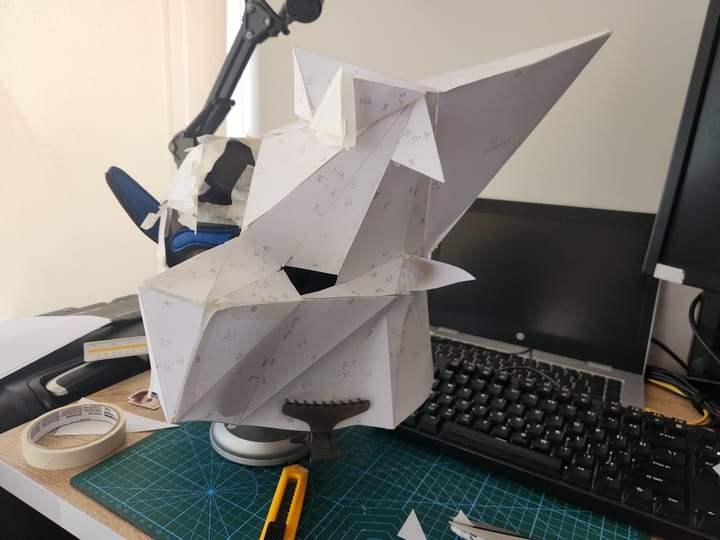 I (tried to do) a CNC-cut cardboard head. And failed.